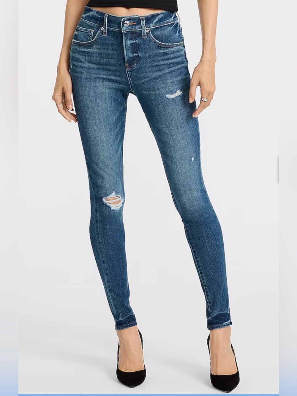 Express Dark Washed Blue Skinny Jeans